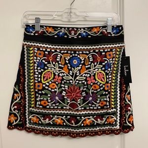 Don’t stop the party black embroidered mini skirt